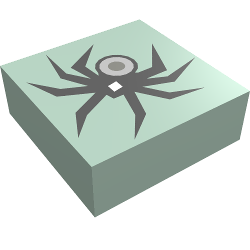 Tile 1 × 1 with Spider Print Sand Green