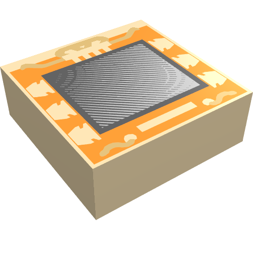 Tile 1 × 1 with SW Screen Print Beige