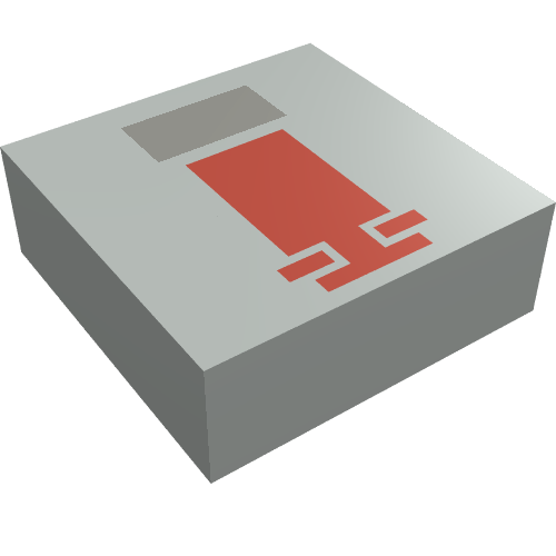 Tile 1 × 1 with Red and Gray Mini Snowspeeder Print Hellgrau