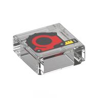 Tile 1 × 1 with Red Tape Measure print Transparent