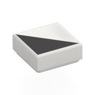 Tile 1 × 1 with Black Triangle print Weiß