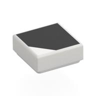 Tile 1 × 1 with Black Surface, Triangle Cutout print Weiß