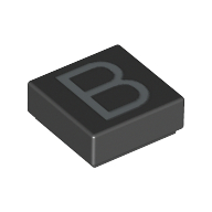 Tile 1 × 1 with letter Capital B Print Black