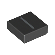 Tile 1 × 1 with letter Capital I Print Schwarz