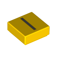 Tile 1 × 1 with letter Capital I Print Gelb