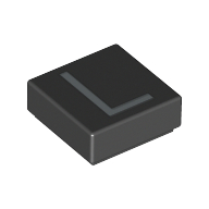 Tile 1 × 1 with letter Capital L Print Black