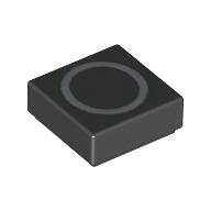 Tile 1 × 1 with letter Capital O Print Schwarz