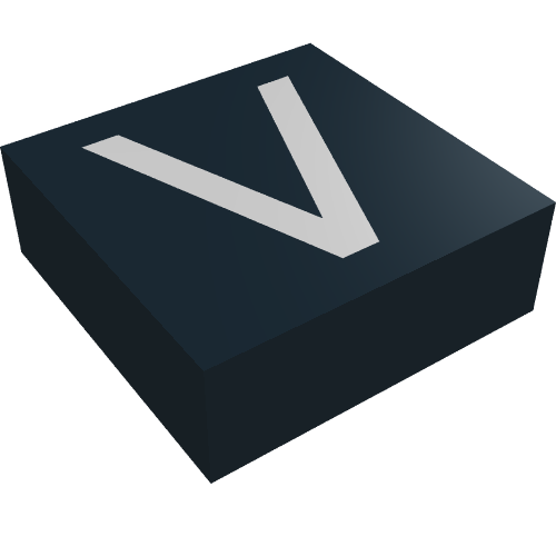 Tile 1 × 1 with letter Capital V Print Black