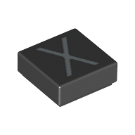 Tile 1 × 1 with letter Capital X Print Schwarz
