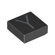 Tile 1 × 1 with letter Capital Y Print Black