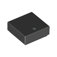 Tile 1 × 1 with Silver '.' Print Black