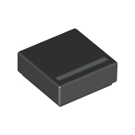 Tile 1 × 1 with Silver '_' Print Black