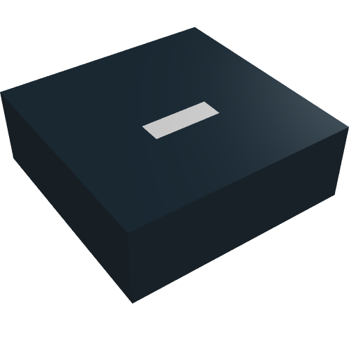 Tile 1 × 1 with Silver '-' Print Black