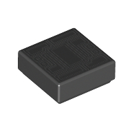 Tile 1 × 1 with Gray Polygons Print Black