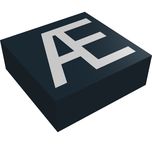 Tile 1 × 1 with Letter Æ Print Schwarz