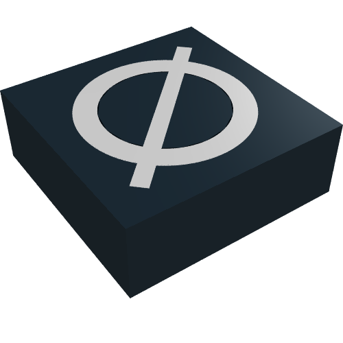 Tile 1 × 1 with Letter Ø Print Black