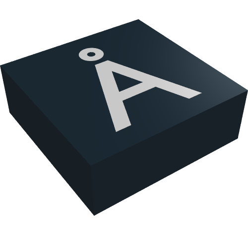 Tile 1 × 1 with Letter Å Print Schwarz