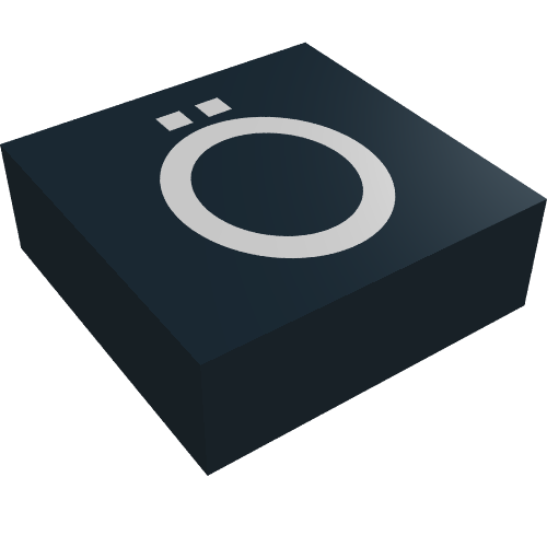 Tile 1 × 1 with Letter Ö Print Black