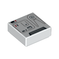 Tile 1 × 1 with SW Snowtrooper Backpack Print White