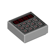 Tile 1 × 1 with Keypad Print Hellblaugrau