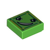 Tile 1 × 1 with Kryptomites Diamond-shaped Face print Hellgrün