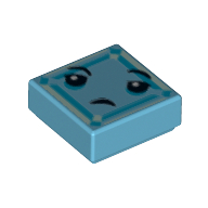 Tile 1 × 1 with Face with Frown Print (Kryptomite) Mittelazur