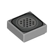 Tile 1 × 1 with Telephone Speaker Print Light Bluish Gray
