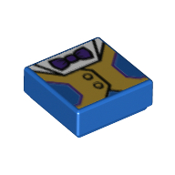 Tile 1 × 1 with Blue/Gold Tuxedo Print Blau