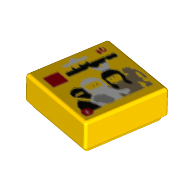 Tile 1 × 1 with LEGO Collectible Minifigures Series 1 Package print Gelb