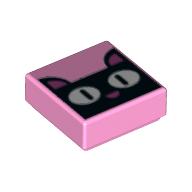 Tile 1 × 1 with Black Cat print Leuchtrosa