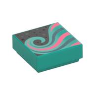 Tile 1 × 1 with Swirl, Van Gogh Painting print Dunkeltürkis