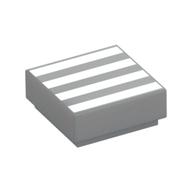 Tile 1 × 1 with White Lines/Stripes print Hellblaugrau