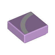 Tile 1 × 1 with Quarter Circle White Line print Lavender