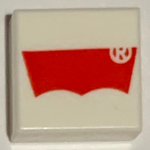 Tile 1 × 1 with Red LEVI's Logo print White