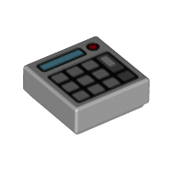Tile 1 × 1 with Keypad, Blue Slit, Red Button print