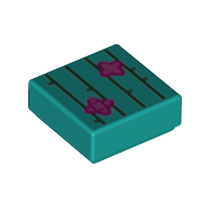 Tile 1 × 1 with Cactus print Dunkeltürkis