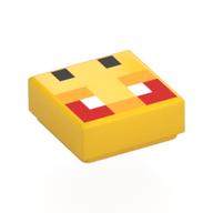 Tile 1 × 1 with Pixelated Bee Face, Red Eyes Print