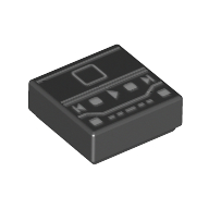 Tile 1 × 1 with iPod/MP3 Player Screen Schwarz