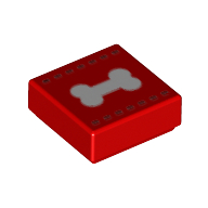 Tile 1 × 1 with White Bone print Rot