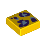 Tile 1 × 1 with Purple Leopard Dots print Yellow