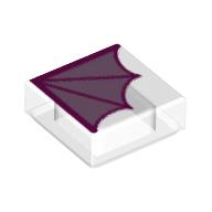Tile 1 × 1 with Lavender Bat Wing Print Trans-Clear