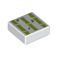 Tile 1 × 1 with Bamboo print White