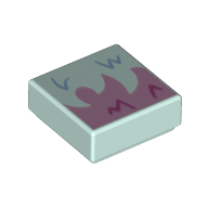 Tile 1 × 1 with Light Aqua/Bright Pink Fur print Light Aqua