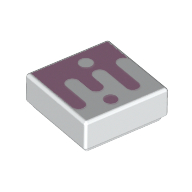 Tile 1 × 1 with Bright Pink Shape/Drops print White