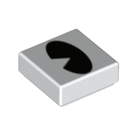 Tile 1 × 1 with Black Oval/Eye print White