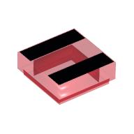 Tile 1 × 1 with Black Stripe print in Trans-Red