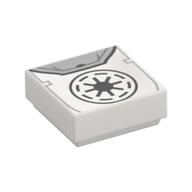 Tile 1 × 1 with Clone Insigne print White
