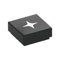 Tile 1 × 1 with White Star print Black