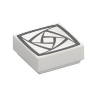 Tile 1 × 1 with Silver Squared Rose print White