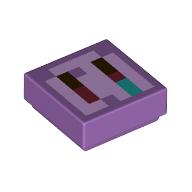 Tile 1 × 1 with Pixelated Pig Nose print Mittellavendel
